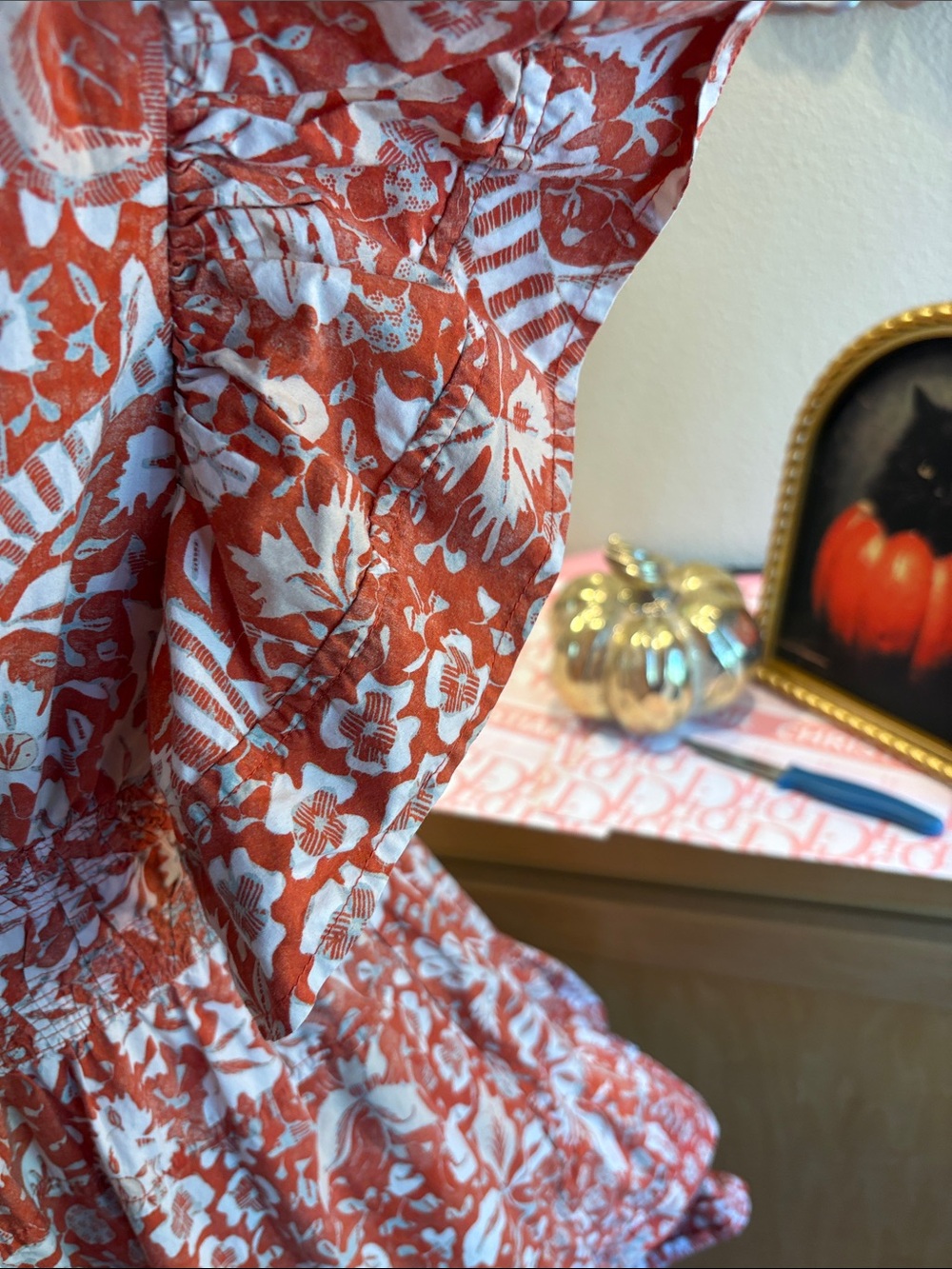 Ulla Johnson Kiri Dress in Orange Blossom Printed Mini Dress - Picture 3 of 9